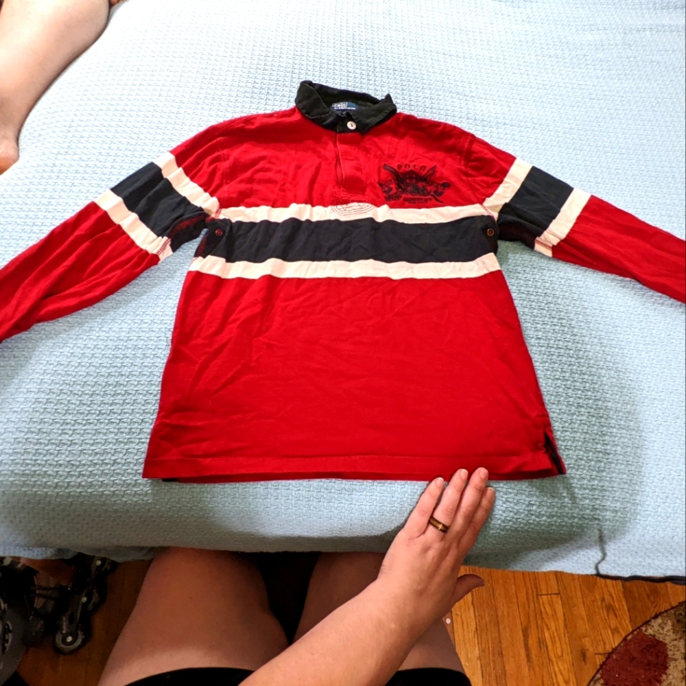 Red Long Sleeved Ralph Lauren Polo